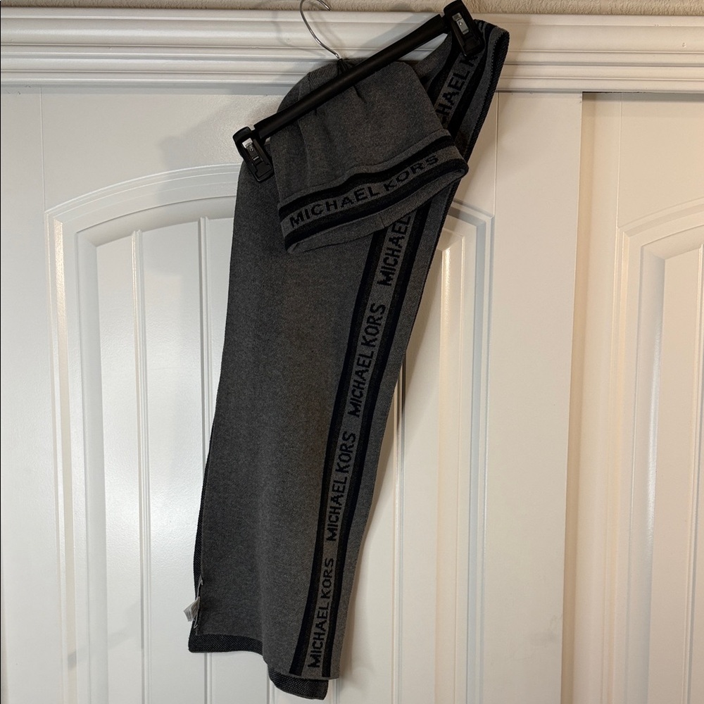 Michael Kors Gray Beanie and Scarf
